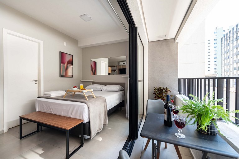 BA59 Studio Aconchegante Com Garagem | Bela Vista