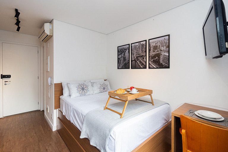 BA102 Studio Bela Vista Com Piscina e Academia