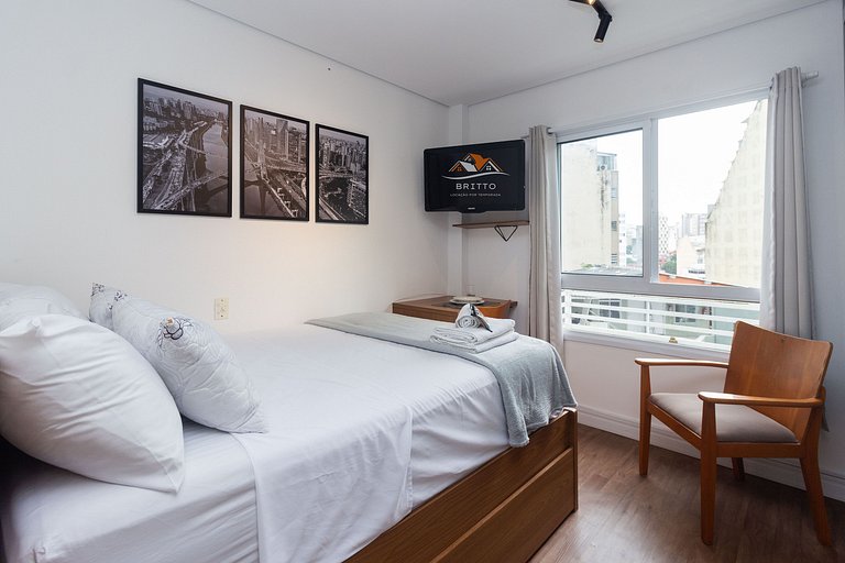 BA102 Studio Bela Vista Com Piscina e Academia