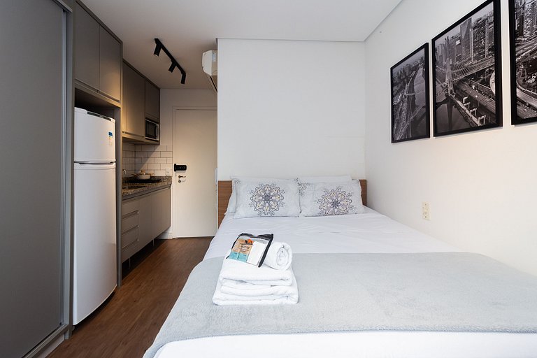 BA102 Studio Bela Vista Com Piscina e Academia