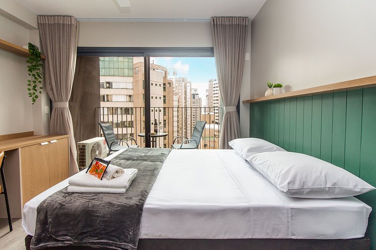 BA99 Studio Charmoso Andar Alto Moema | Congonhas