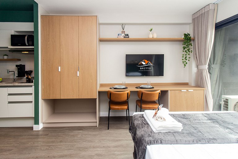 BA99 Studio Charmoso Andar Alto Moema | Congonhas